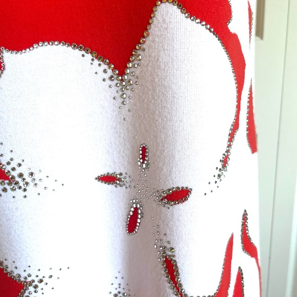 VDP Collection Red Knit Sleeveless Dress 6/42 Mint - Picture 4 of 11